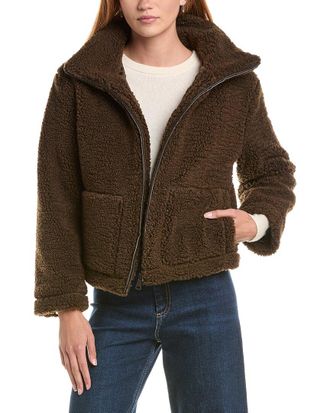 Ellen Tracy Cropped Teddy Coat