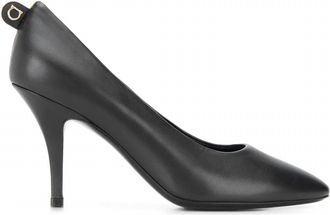 Ferragamo Womens Gancini Leather Pumps In Black