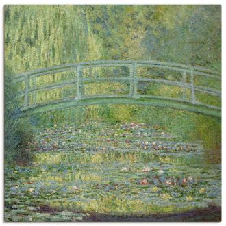 Artland Leinwandbild »Seerosenteich und japanische Brücke.« Gewässer 1 Stk. tlg. auf Keilrahmen gespannt