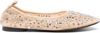 Tory Burch Ballerina met kristallen - Dames - Ballerinas - Beige - 40 EU - Schoenen
