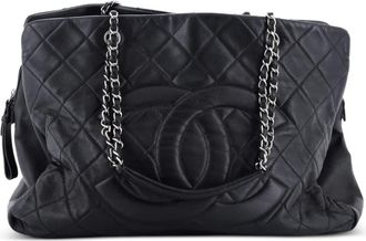 Chanel Timeless Classic Shopping Tote Quilted Caviar XL shoulder bag - Zwart