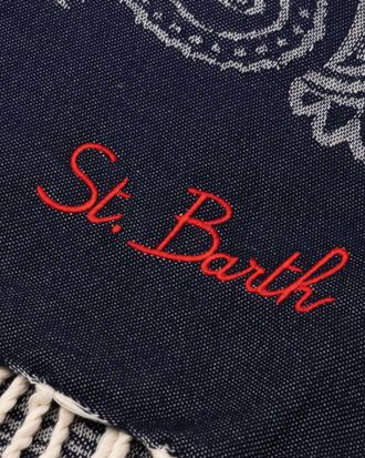 MC2 Saint Barth Bandana-Patterned Cotton Fouta Scarf - Blue