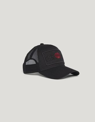 Christian Rose Womens Christian Rose Iconic ll Red Rose plate cap - Black/Black
