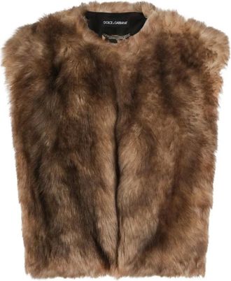 Dolce & Gabbana Dames, Jassen, Bruin, Maat: XS Leer