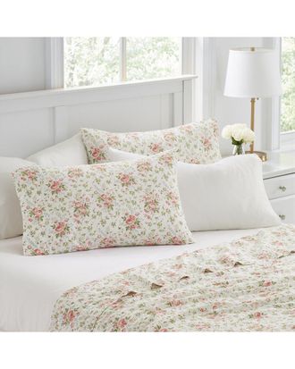 Laura Ashley Marissa 6Pc Coral Sheet Set