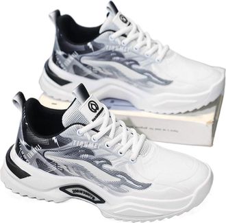 Generic Sports and Leisure Youth mesh Versatile Breathable Shoes Men, Black and White, 7.5-11.5