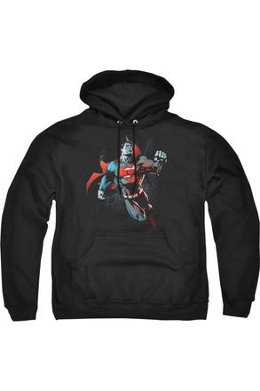 Gildan Superman Up In The Sky Adult Pull Over Hoodie / Hooded Sweatshirt