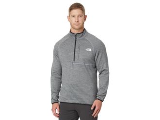 The North Face Canyonlands 1/2 Zip Mens Coat TNF Medium Grey Heather-NPF : SM, Elastane/Fleece/Polyester