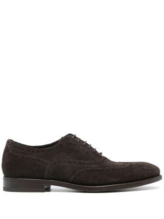 Henderson Baracco stacked-heel suede brogues - men - Calf Leather/Calf Leather/Calf Suede - 42.5 - Brown