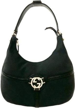Gucci Pre-owned Shoulder Bags, female, Black, Size: ONE SIZE Pre-owned Canvas Shoulder Bag