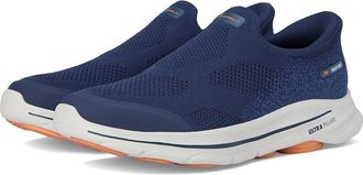 Skechers Go Walk 8 Pelayo Hands Free Slip-in Mens Walking Shoes Navy/Orange : 11.5 3E - Extra Wide, Synthetic