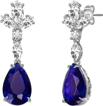 Genevive Silver Cz Dangle Earrings