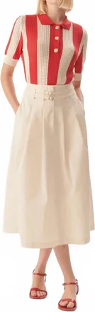 Exquise Evelynn Midi Skirt In Ecru