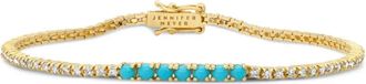 Jennifer Meyer Bracciale tennis con turchese - Oro