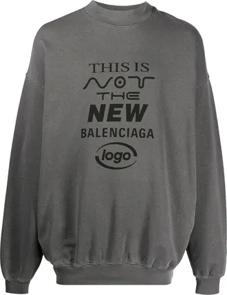 Balenciaga New logo printed sweatshirt - men - Cotton - M - Grey