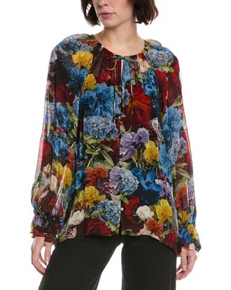 Alice & Olivia Alice + Olivia Josephine Split Neck Blouse