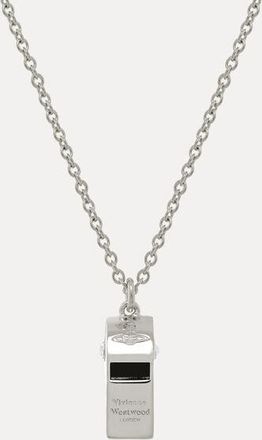 Vivienne Westwood Whistle Long Pendant Necklace Platinum-white-enamel-white-crystal Platinum-white-enamel-white-crystal Women