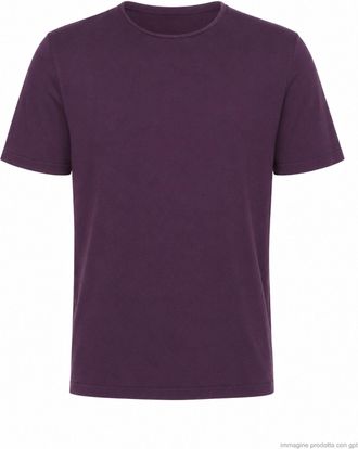 Fabrizio Del Carlo Purple Regular Fit Cotton Round Neck T-Shirt