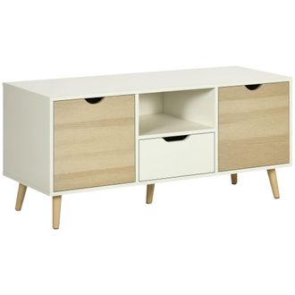 HOMCOM Mueble de tv 110x40x50 cm blanco