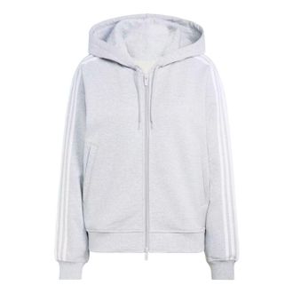 adidas Oversized Zip-Up Hoodie Asia Sizing Light Grey Heather LC8114