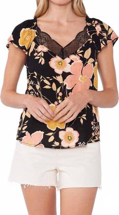 Lovestitch Layla Top In Black/dusty Coral