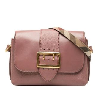 Burberry Pre-owned Shoulder Bags, female, Pink, Size: ONE SIZE Pre-owned Medley Buckle Crossbody Bag