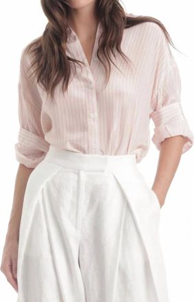 Karina Grimaldi Malaga Button-Up Shirt In Pink Stripe