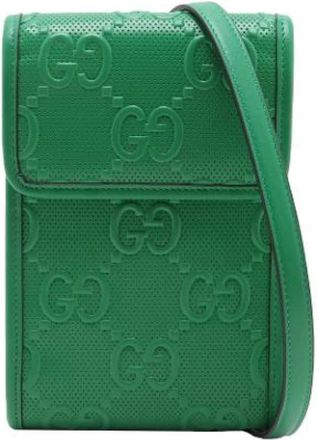 Gucci Pre-owned Cross Body Bags, female, Green, Size: ONE SIZE Pre-owned Leather Crossbody Bag
