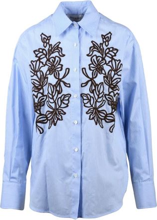 Ermanno Scervino Dames, Blouses & Shirts, Blauw, Maat: S Katoen