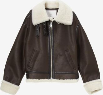 Dunst Kurze Jacke aus hochwertigem Kunstleder mit Pelzkragen