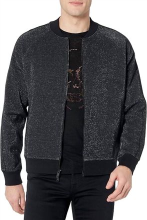 John Varvatos Jude Lurex Bomber Jacket In Black