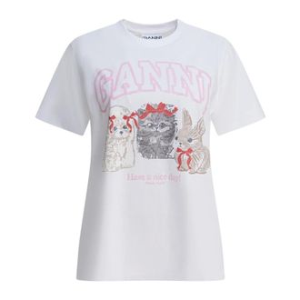 Ganni Mujer, Camisetas, Blanco, Talla: S