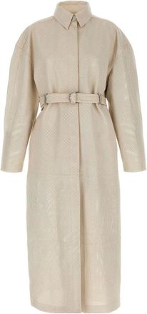 Sportmax Shirt Dresses, female, White, XS, Antiope1234 Long Trench Coat