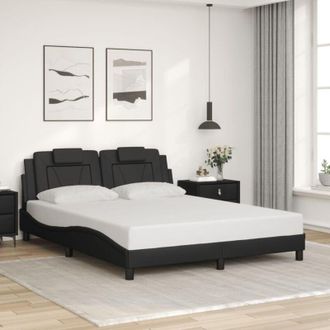 vidaXL Vidaxl - Estructura De Cama Sin Colch&oacute;n Cuero Sint&eacute;tico Negro 160x200 Cm