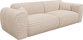 Vente-Unique Sof&aacute; cama de 4 plazas de pana beige POGNIA