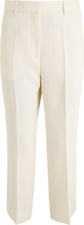 Toteme Cropped Straight-leg Woven Trousers - Off White - 36 (UK8 / S)