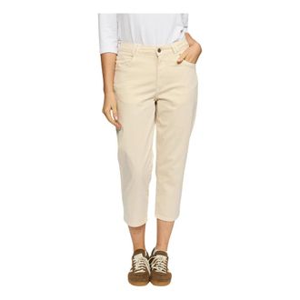 2-Biz Cropped Broeken - Dames - Vrijetijds broeken - Beige - L - Leer - Broeken