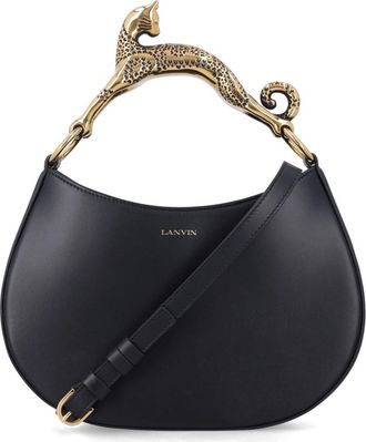 Lanvin Hobo Kat Tas - Dames - Handtassen - Zwart - ONE Size - Leer - Tassen