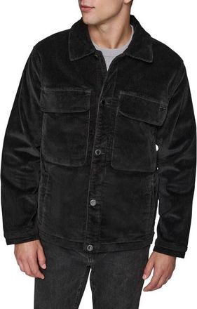 Karl Lagerfeld Corduroy Shirt Jacket in Black at Nordstrom, Size Xx-Large