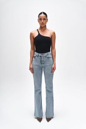 Benu Dames Blauw Grijze Straight Leg Jeans