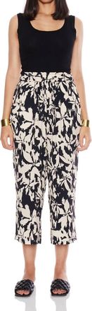 Velvet Heart Claudette Floral Cropped Palazzo Pants In Black / Cream