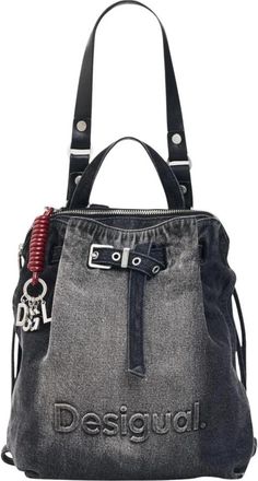 Desigual Back Half Logo Luena - Dames - Rugzakken - Zwart - ONE Size - Katoen - Tassen