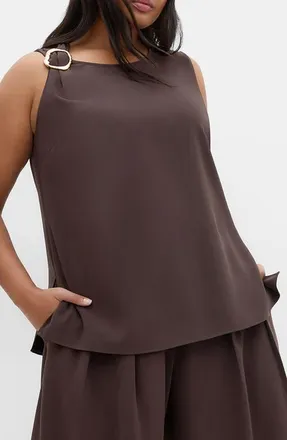 City Chic Kehlani Sleeveless Top in Chocolate at Nordstrom, Size 16W