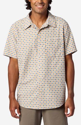 Marmot AirExchange UPF Short Sleeve Button-Up Shirt in Birchbark Multisprout at Nordstrom, Size X-Large