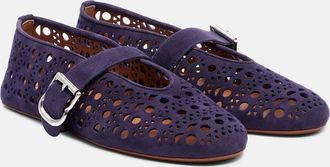 Alaia Ala&iuml;a Vienne suede ballet flats