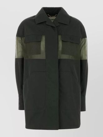 Fendi cotton blend jacket collared long sleeves mesh