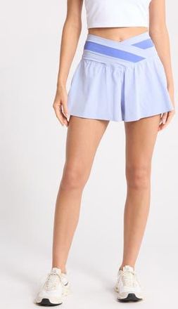 Yogalicious Lux Fiona Lightstreme Hybrid Crossover Waist Shorts in Lavender Horizon at Nordstrom Rack, Size X-Small