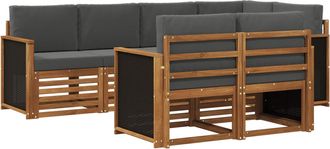 vidaXL Conjunto De Sof&aacute;s De Exterior 6 Uds. Natural Y Antracita Vidaxl