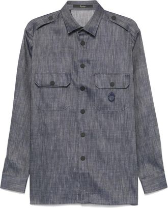 Billionaire Boys Club Giacca-camicia con ricamo logo - Blu