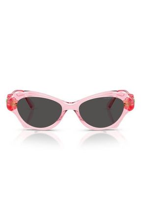 Swarovski 52mm Cat Eye Sunglasses in Transparent Pink/dark Grey at Nordstrom